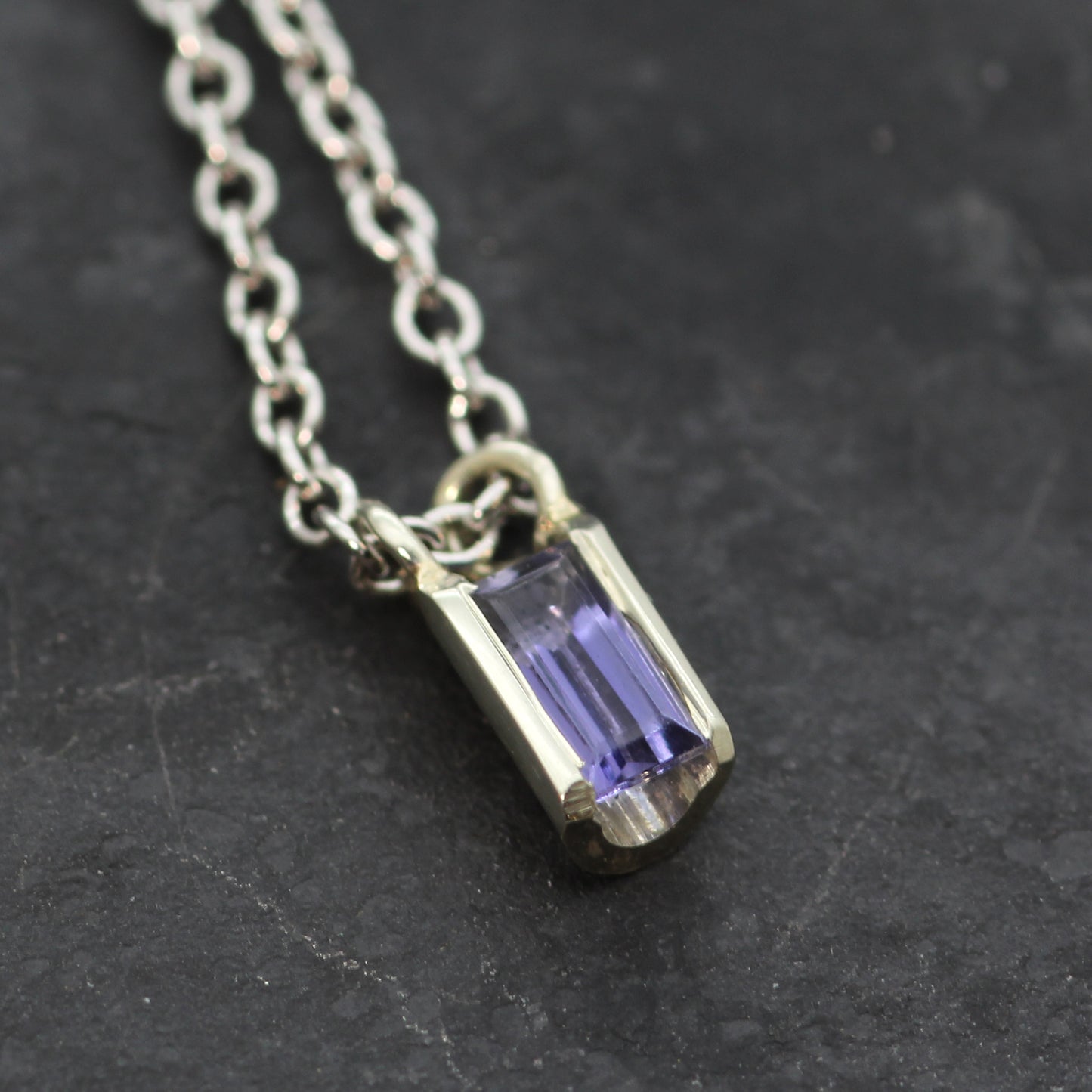 White gold and Tanzanite Mini 'Flute' Pendant