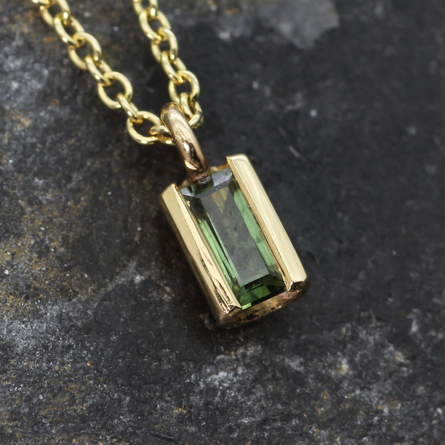 Green Tourmaline Flute Pendant Mini