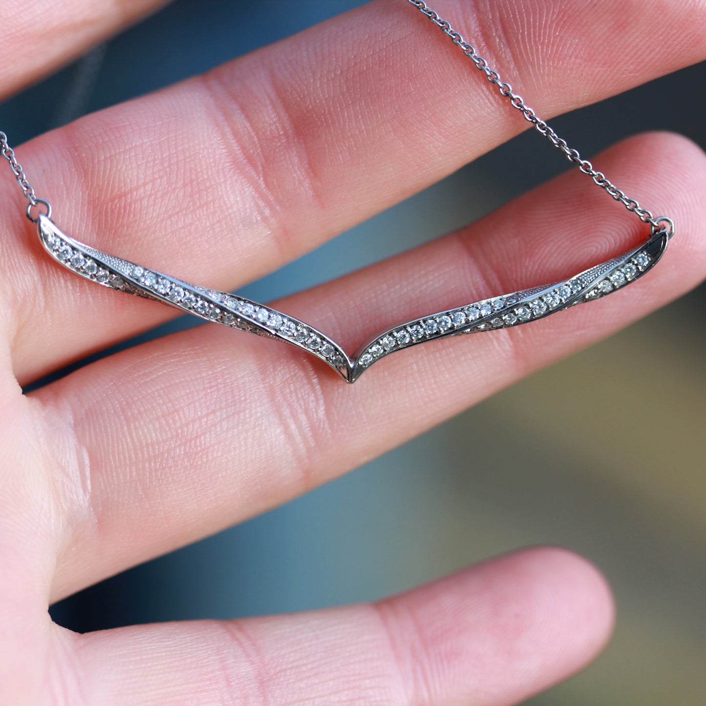 Platinum and Diamond Twist Necklace