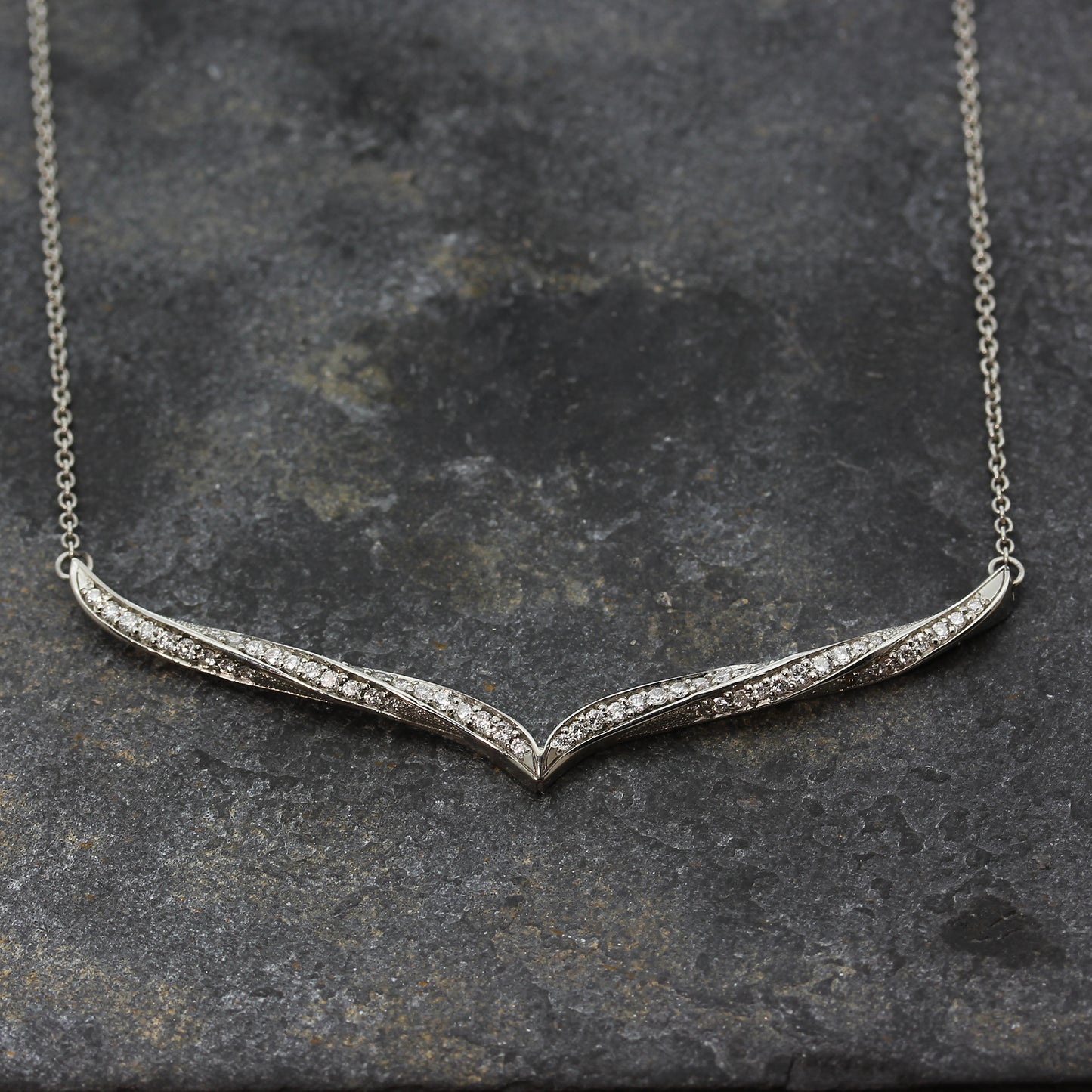 Platinum and Diamond Twist Necklace