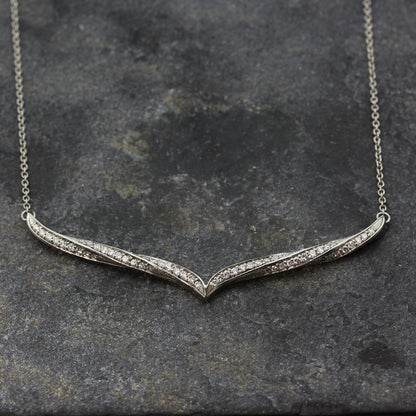 Platinum and Diamond Twist Necklace