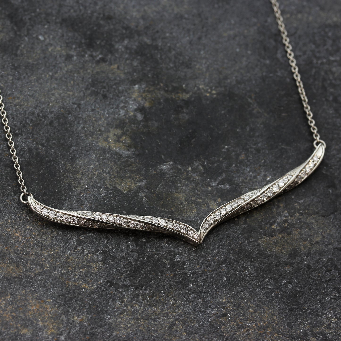 Platinum and Diamond Twist Necklace