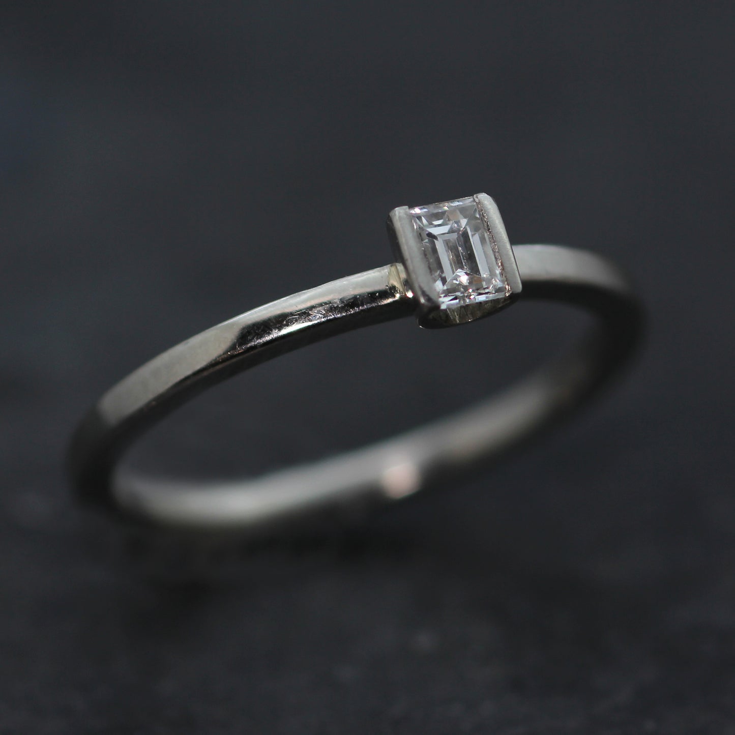 Mini Flute Diamond and Platinum Ring