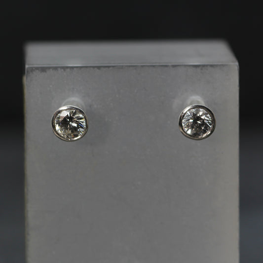 Platinum and Diamond Earring Studs