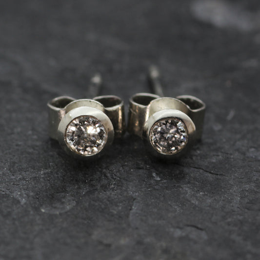 Platinum and Diamond Earring Studs