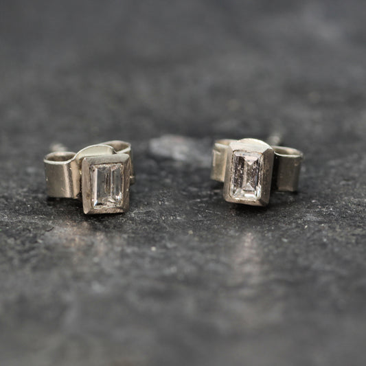 Platinum and Diamond Earring Studs