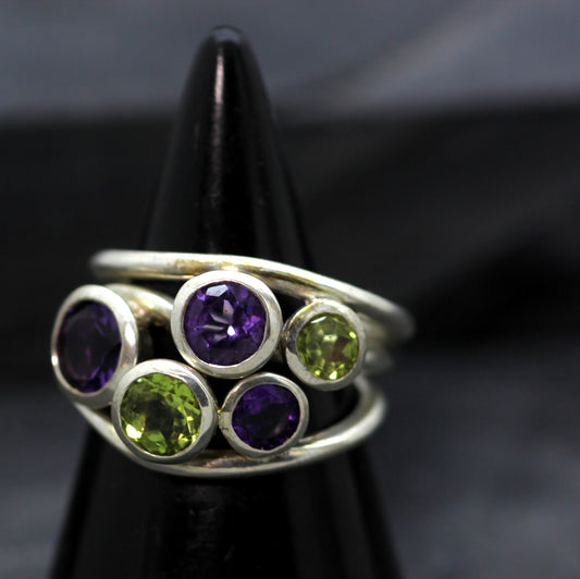 Mermaids Stack Amethyst and Peridot Mix