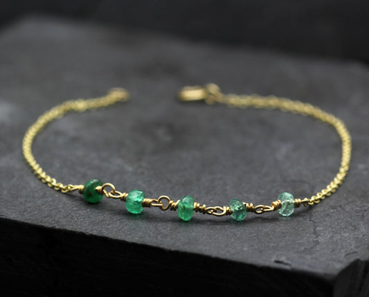 emerald and 18ct gold corcos bracelet