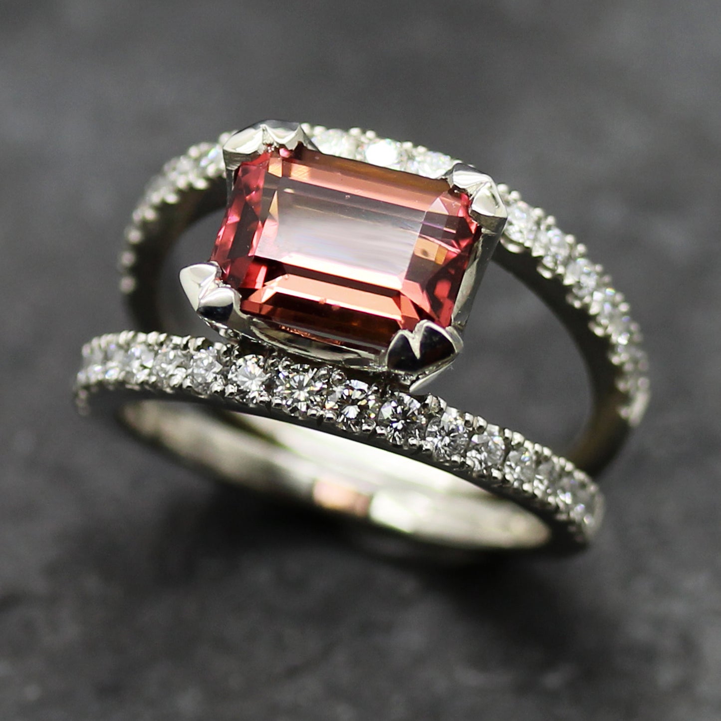 Katerina Platinum Peach Tourmaline Half ET