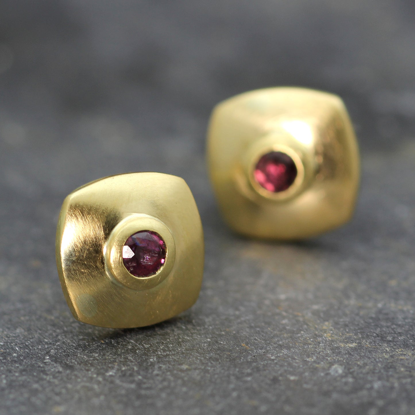 18ct Yellow Gold Ruby Earring Studs