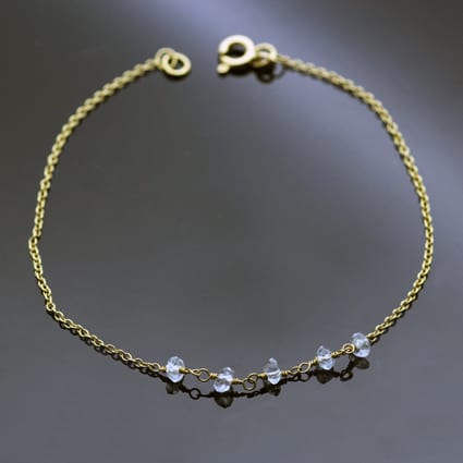 AQUAMARINE & 18CT YELLOW GOLD CORCOS BRACELET