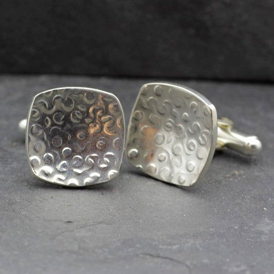 Sterling Silver Bubble Wrap Textured Cufflinks