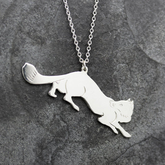 Fox Animal Pendant Sterling Silver