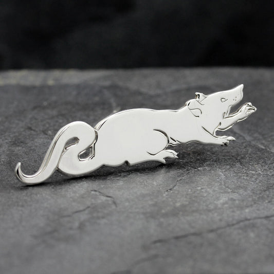 Rat Animal Brooch Sterling Silver