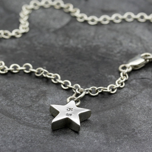 Single Star Charm Bracelet Sterling Silver