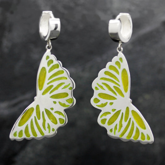 Sterling Silver Enamel Butterfly Yellow