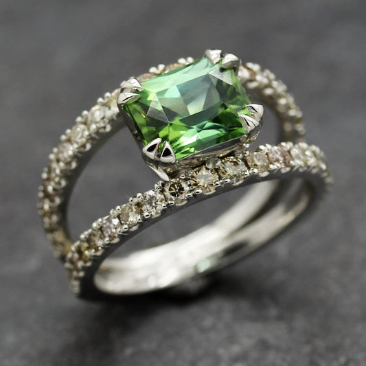 Katerina Platinum Green Tourmaline Half ET