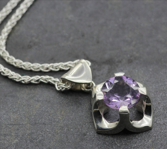 Sterling Silver Amethyst Abbey Pendant