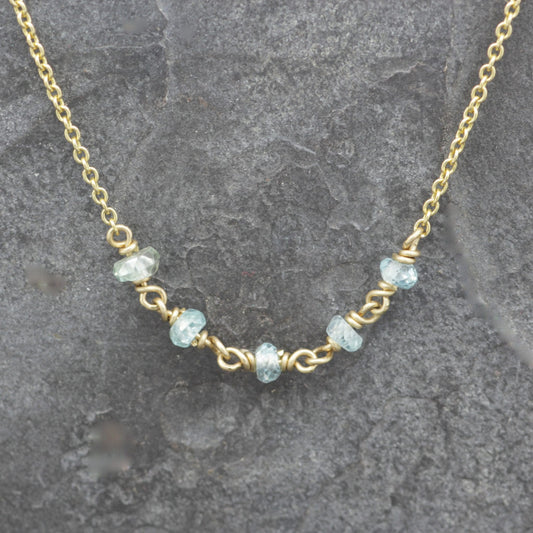 Yellow Gold Natural Zircon Corcos Necklace