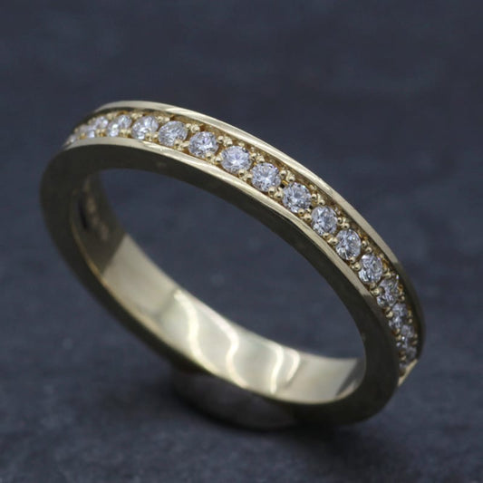 Diamond Half Eternity Ring in 18ct recycled gold