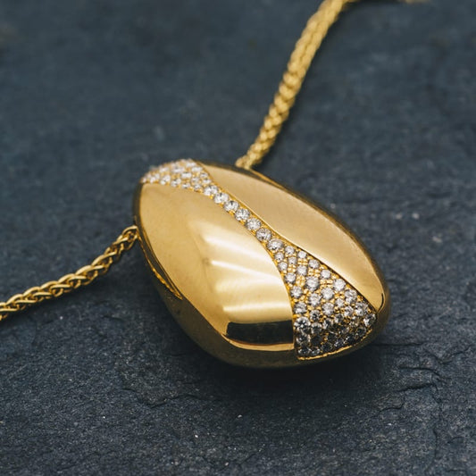 Diamond Pebble Pendant 18ct Gold