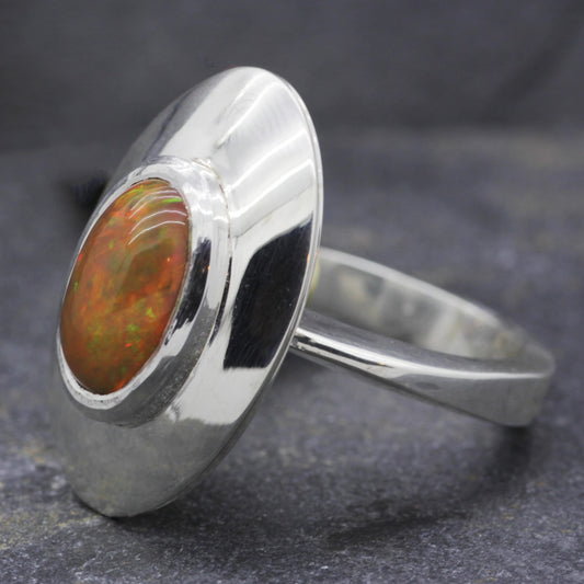 Silver & Ethiopian Opal Ring