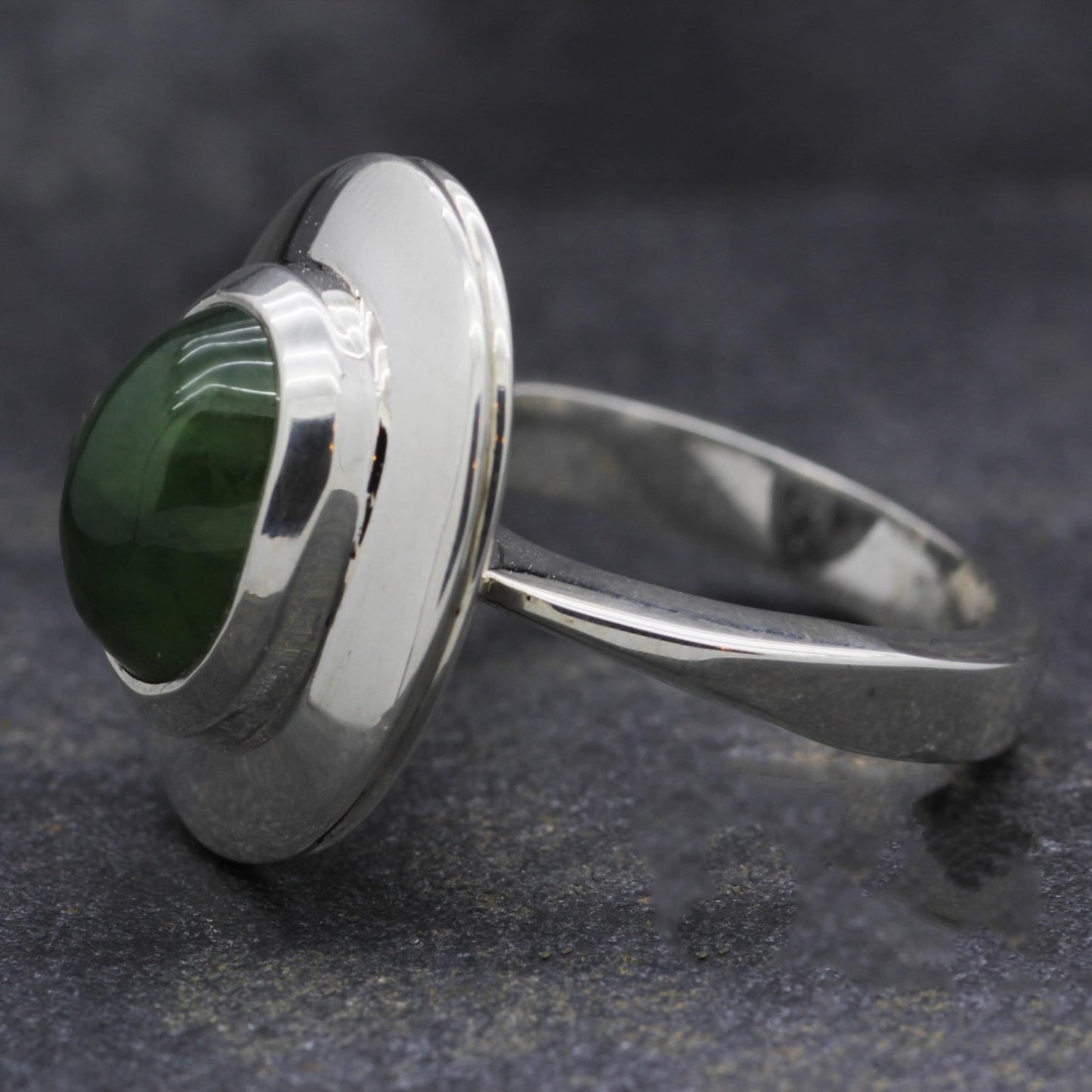 Silver & Green Garnet Ring