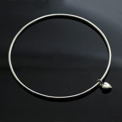 SILVER HEART CHARM (S) BANGLE