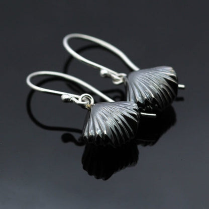 OXIDISED FOSSIL SHELL EARRINGS