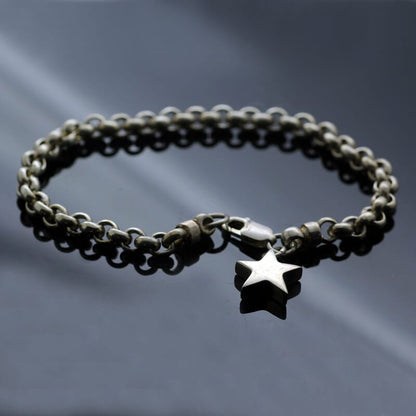 SILVER STAR CHARM (M) SILVER BRACELET