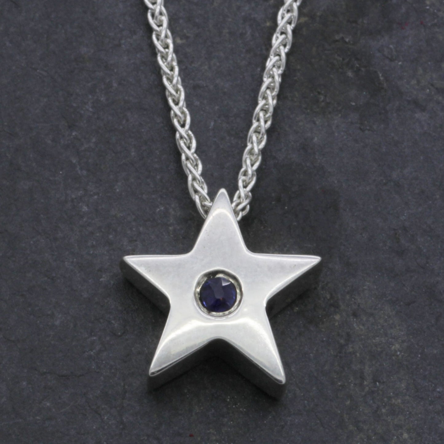 Sapphire Silver Star Pendant