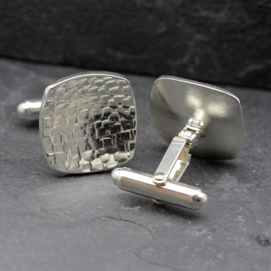 Sterling Silver Metaxa Textured Cufflinks