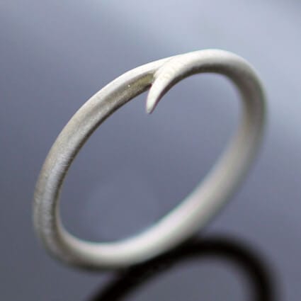 Flick ring in satin finish Sterling Silver by Andrea Eserin