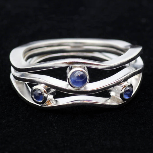 Silver and Blue Sapphire Ruscello Ring