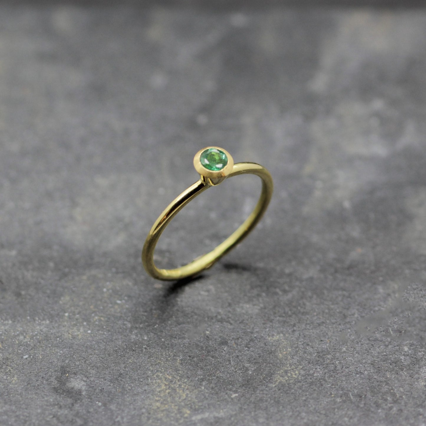 Large Emerald Stacking Ring