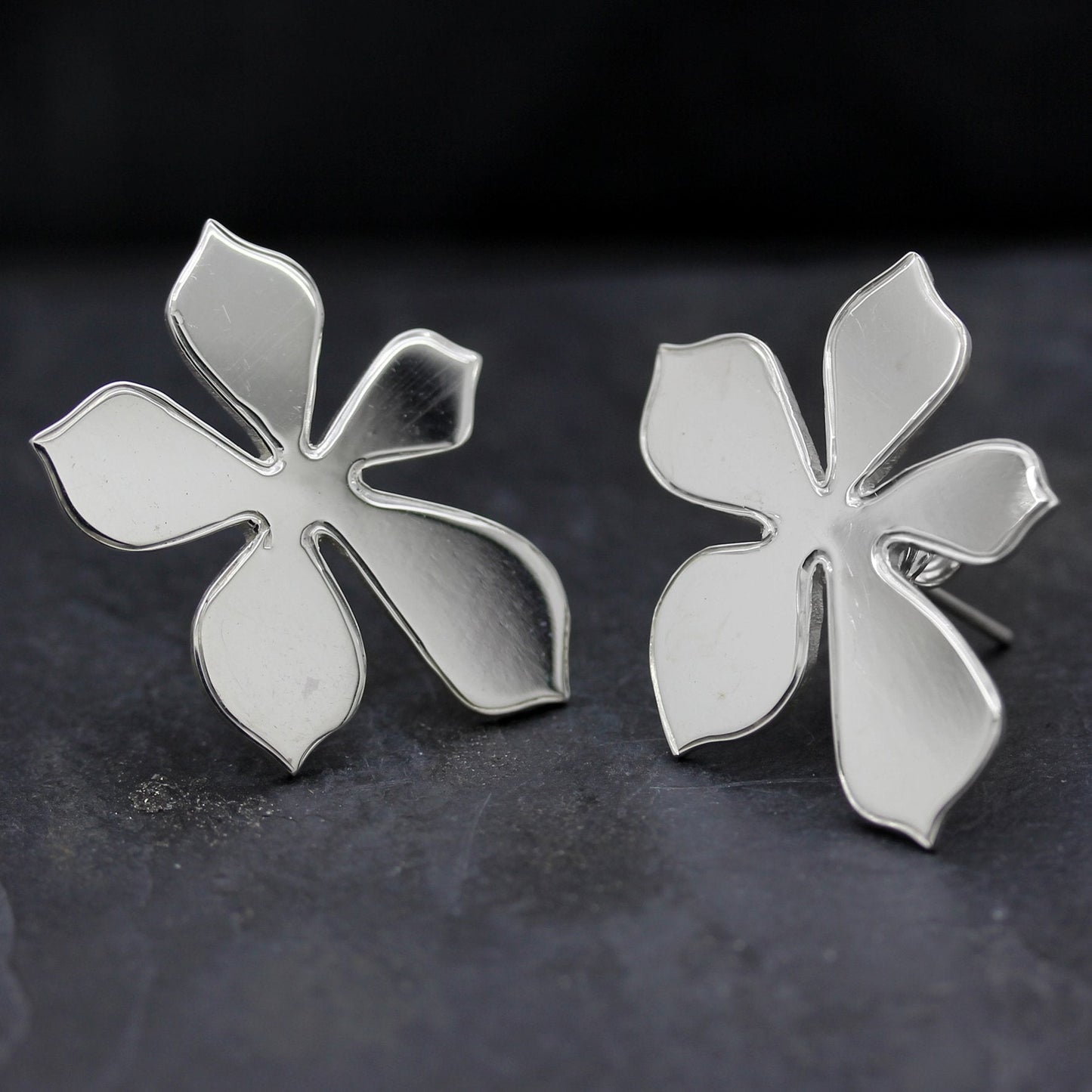 Blossom Ear Stud Large Sterling Silver