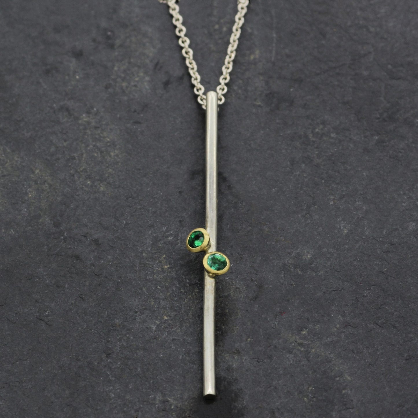 Emerald Bar Necklace