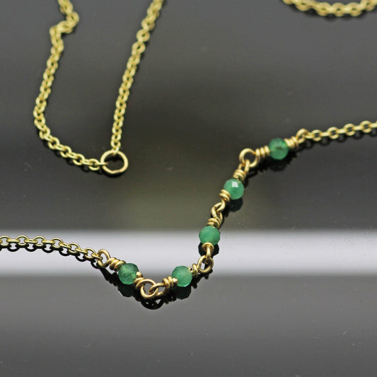 Yellow Gold & Emerald Corcos Necklace