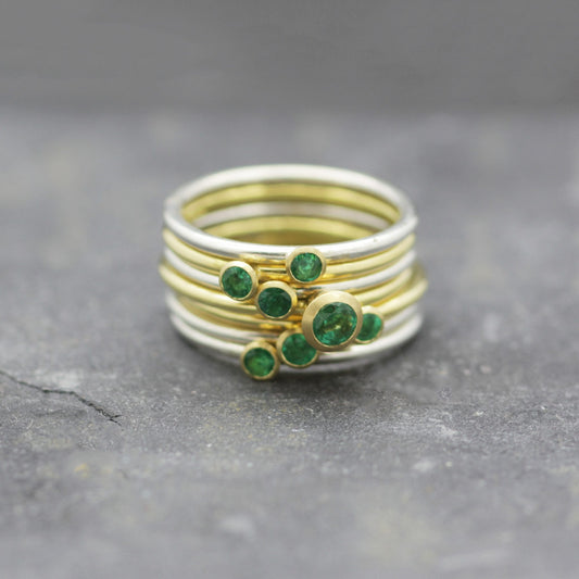 Emerald Briscall Stacking Rings