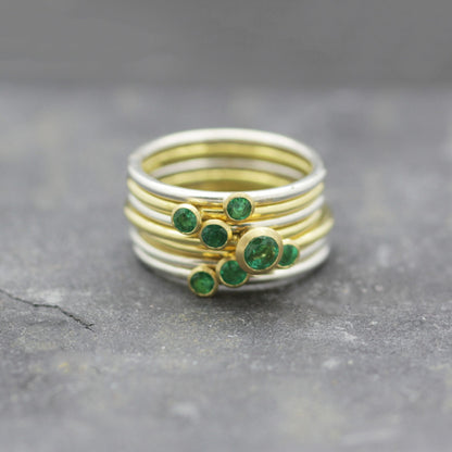 Large Emerald Stacking Ring