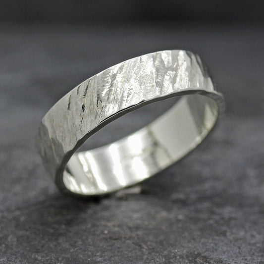 JACK FROST 6 MM STERLING SILVER TEXTURED FLAT RING