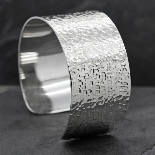 METAXA STERLING SILVER TEXTURED MEDIUM CUFF