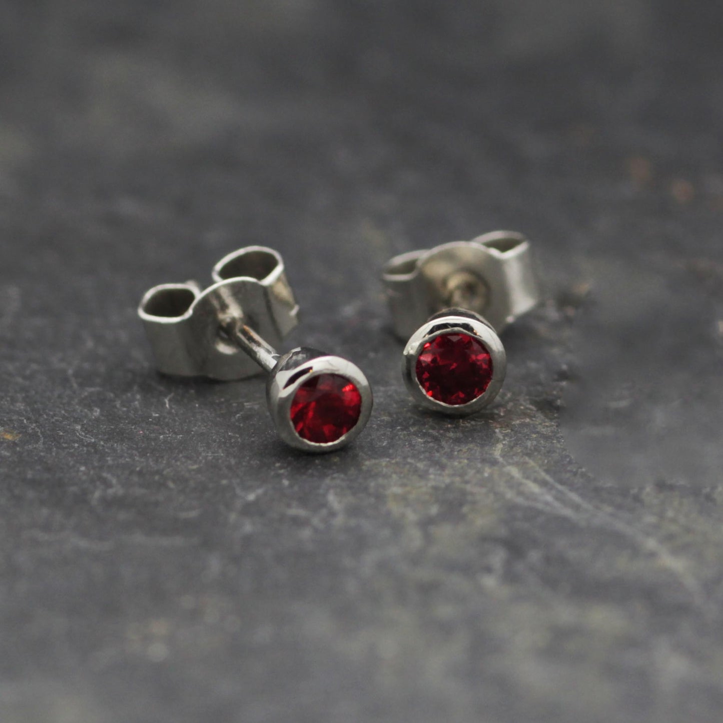 Pink Spinel & Platinum Ear Studs